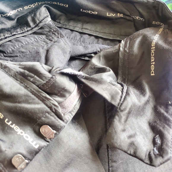 Bebe Liv Fit Black Silk High Rise Dress Pants - Picture 3 of 4